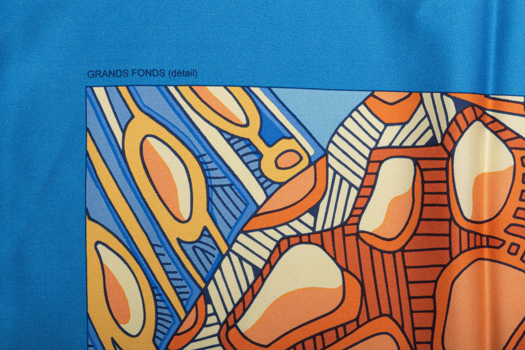 Hermès Grands Fonds Blue Silk Scarf