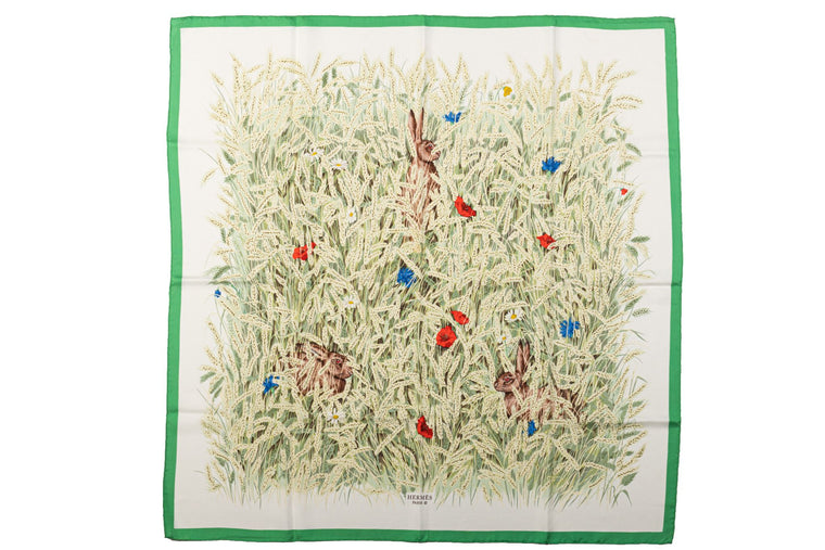 Hermès Bunnies Vintage Silk Scarf