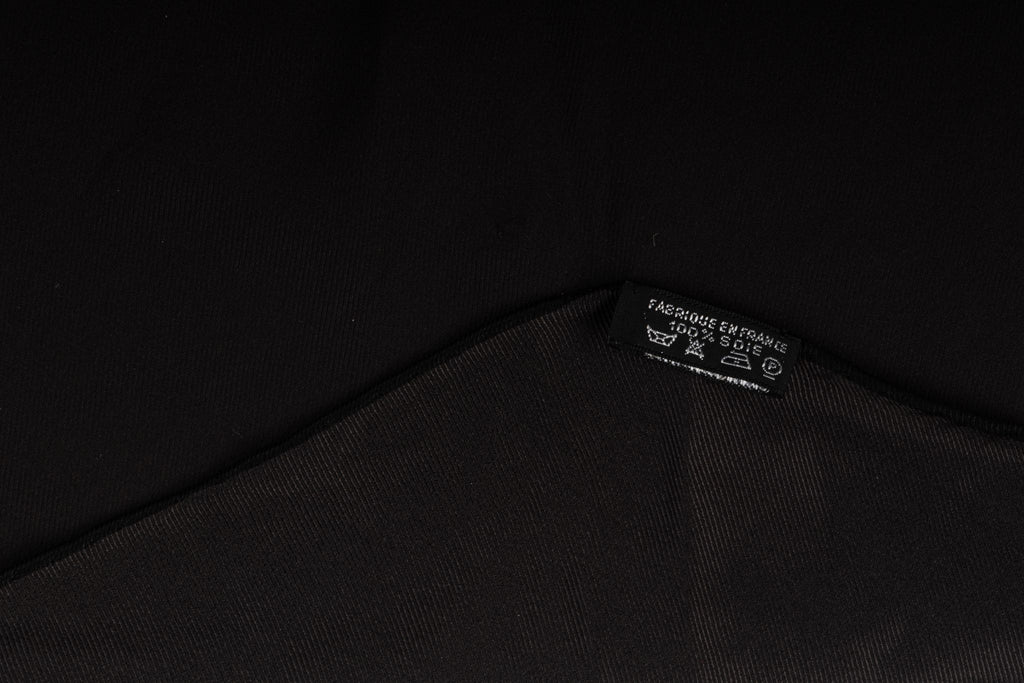 Hermes Black Silk Diamond Shawl