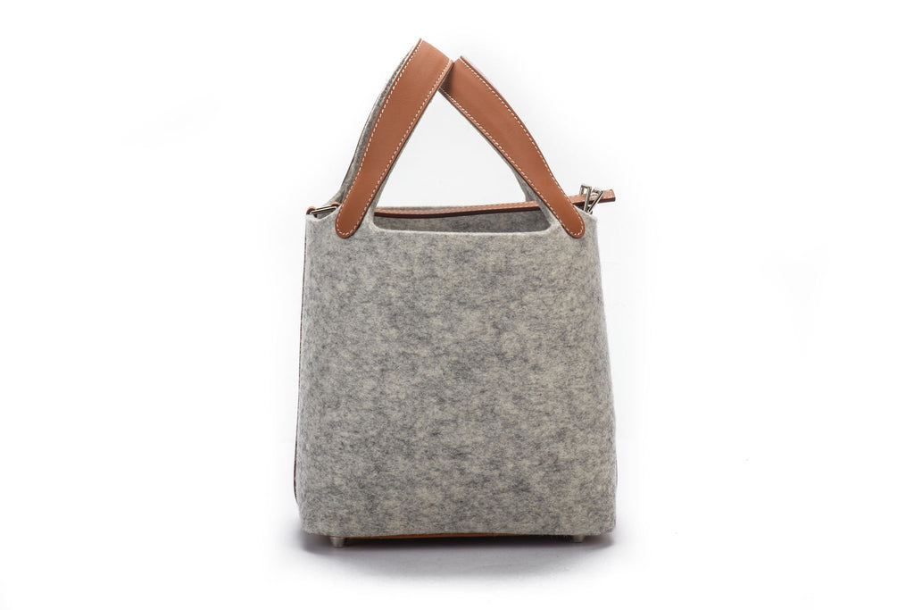 Hermès BNIB Picotin 18 Feutre Gris Gold