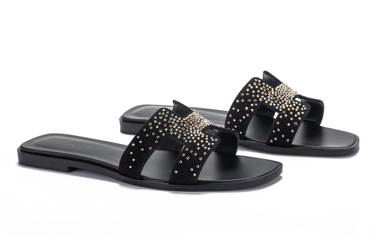 Hermes Lim.Ed. Black Rhinestones Oran BN