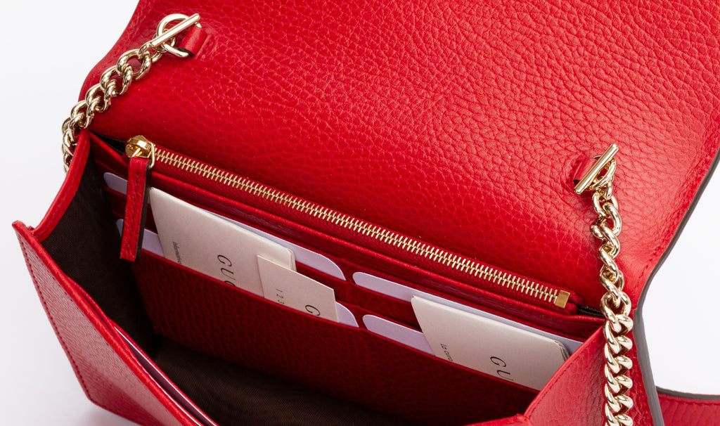 Gucci NIB Red Leather Cross Body Bag