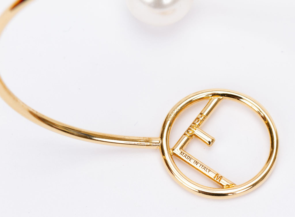 Fendi BNIB Gold Tone Pearl Bracelet