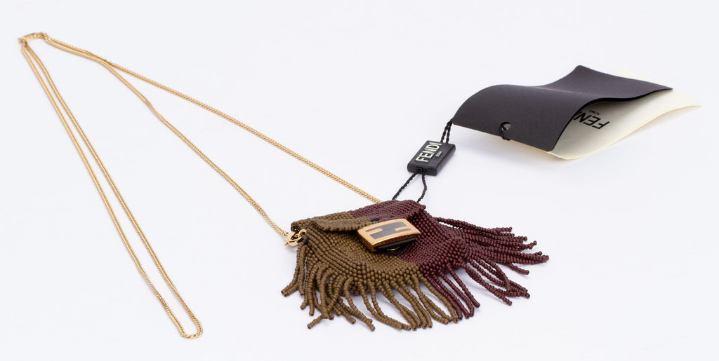 Fendi Micro Beads Baguette Brown
