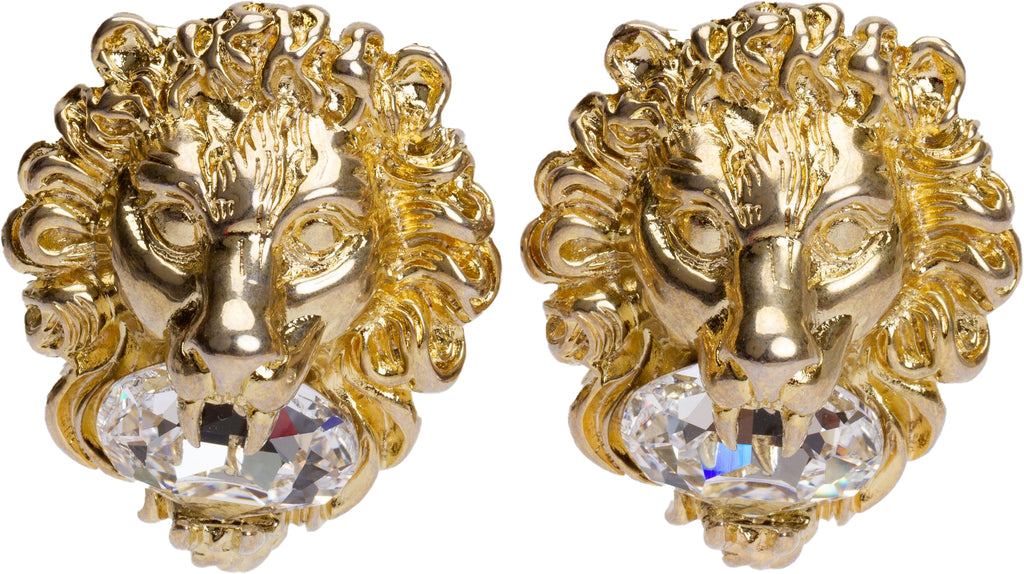 Gucci Oversize Gold Lion Clip Earrings