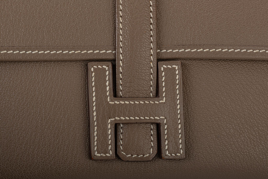 Hermès Small Jige Etoupe Goat Skin Bag