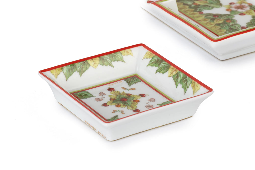 Hermès Set of Two Xmas Porcelain Ashtray