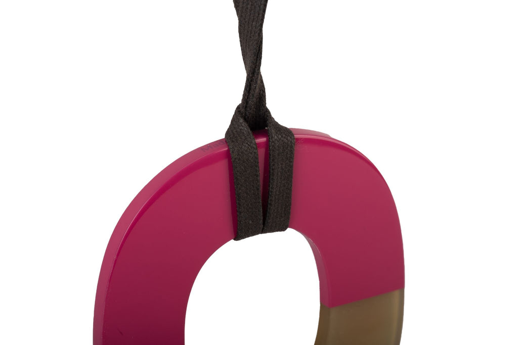 Hermes Fuchsia & Horn Pendant Necklace