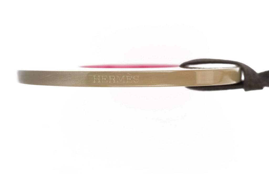 Hermes Fuchsia & Horn Pendant Necklace