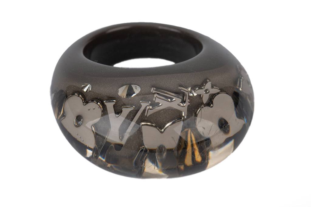 Vuitton Grey Lucite Inlay Ring