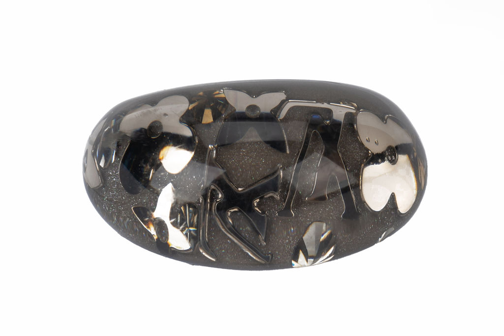 Vuitton Grey Lucite Inlay Ring