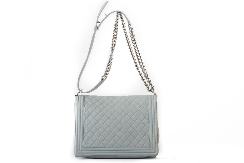 Chanel Maxi Grey Caviar Boy Bag