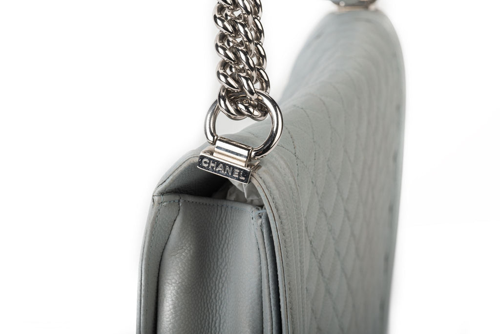 Chanel Maxi Grey Caviar Boy Bag