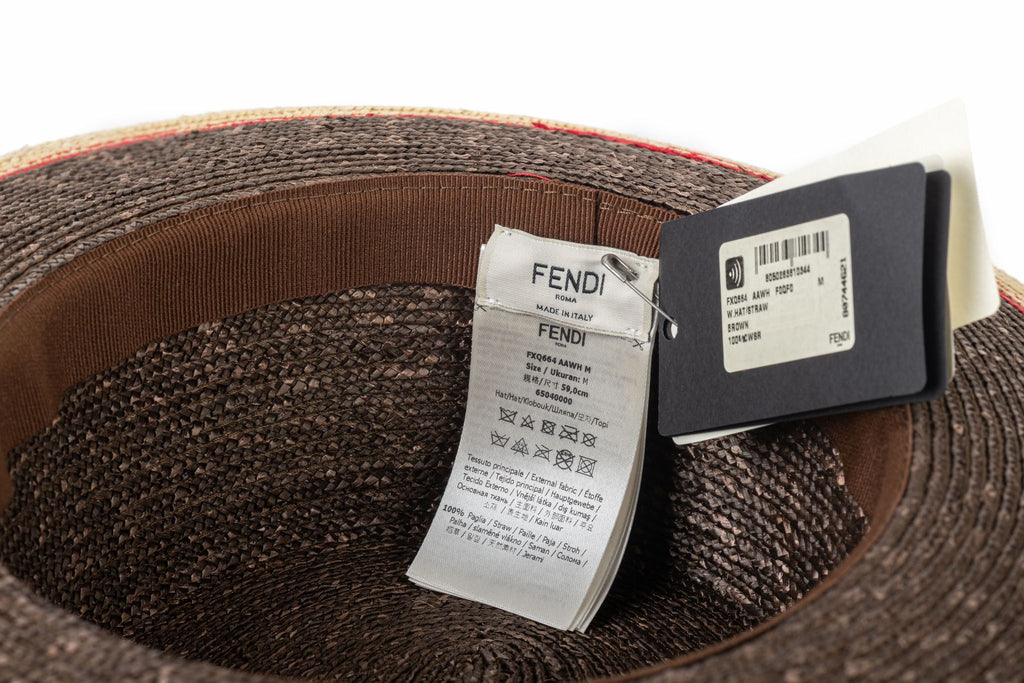 Fendi NWT Brown Straw Hat
