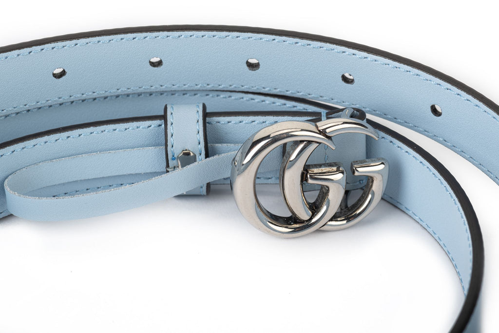 Gucci BN Celeste Leather GG Thin Belt