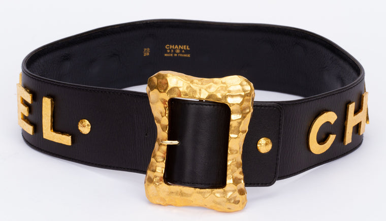 Chanel Rare Supermodel Black Gold Belt