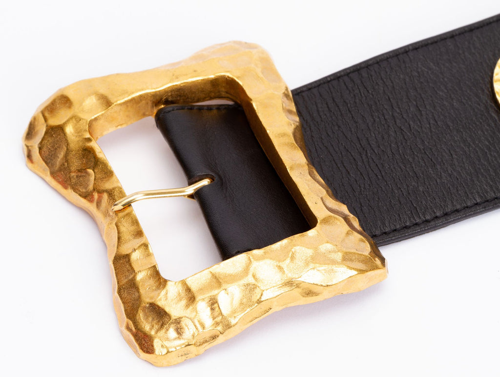 Chanel Rare Supermodel Black Gold Belt