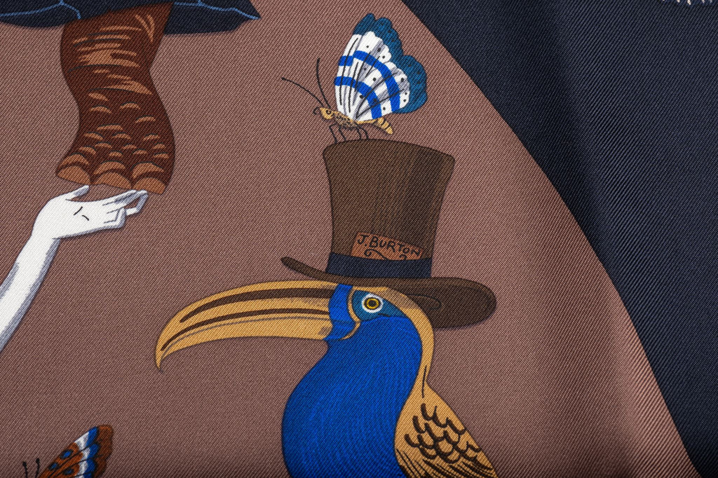 Hermès Story NIB Chocolate Silk Scarf