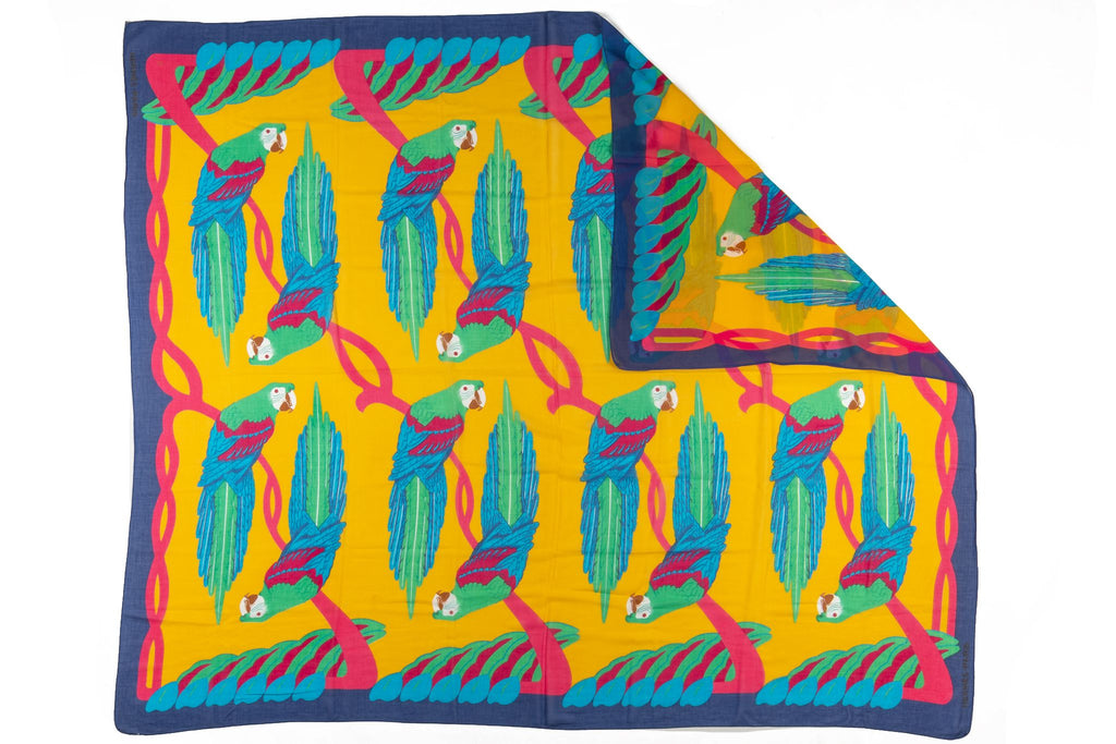 Hermès Yellow Parrots Cotton Sarong