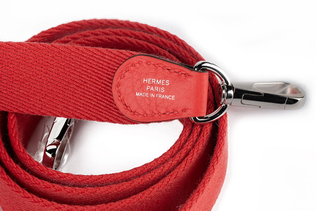Hermès BNIB Rouge Pivoine Mini Evelyne