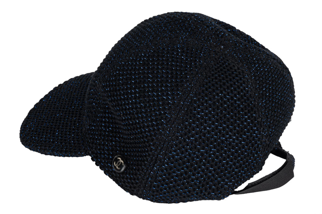 Chanel NIB Black Lurex Baseball Hat