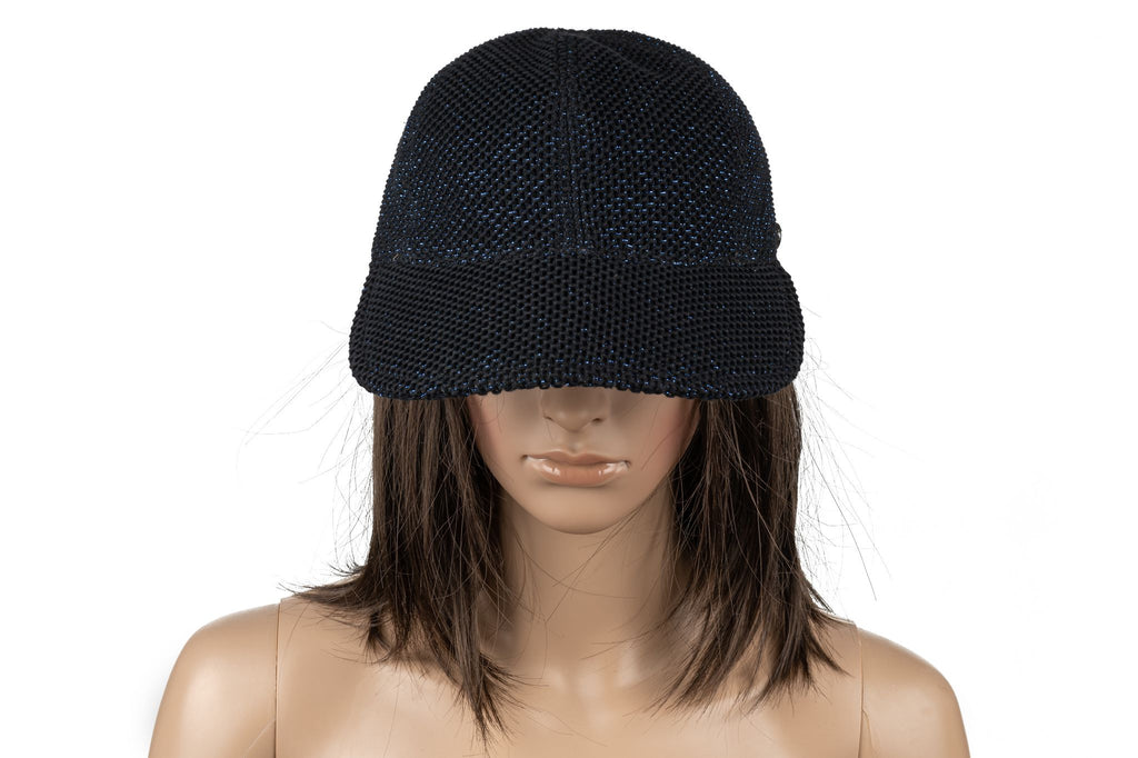 Chanel NIB Black Lurex Baseball Hat