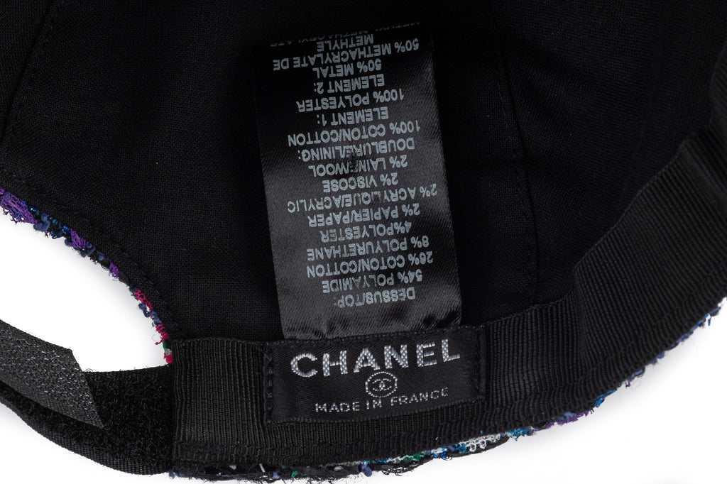 Chanel NIB Tweed Baseball Hat Medium