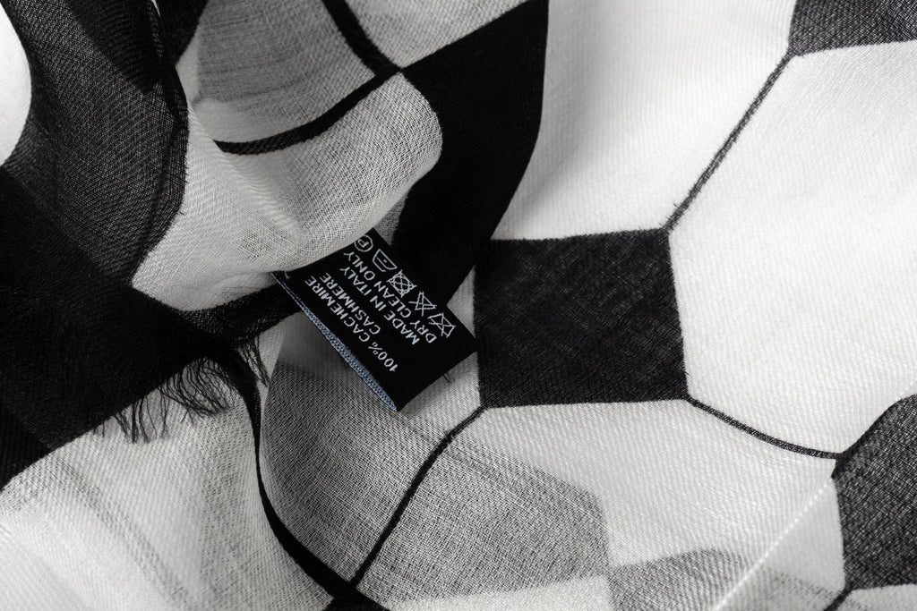 Chanel New Black White Cashmere Shawl