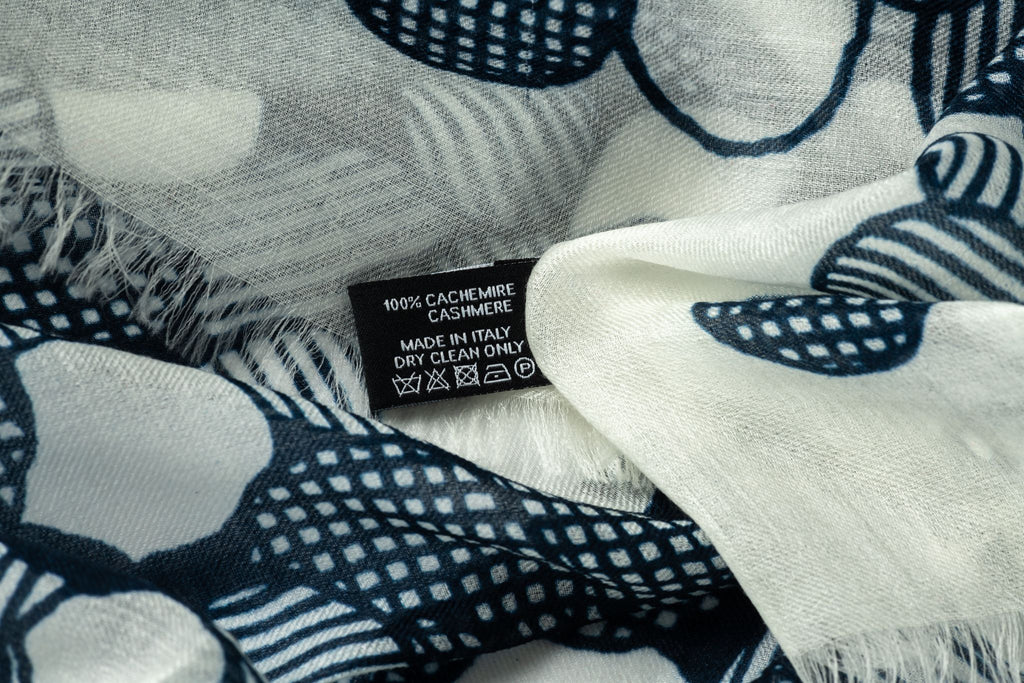 Chanel New Blue White Cashmere Shawl