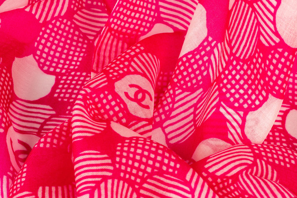 Chanel New Fuchsia Camellia Shawl