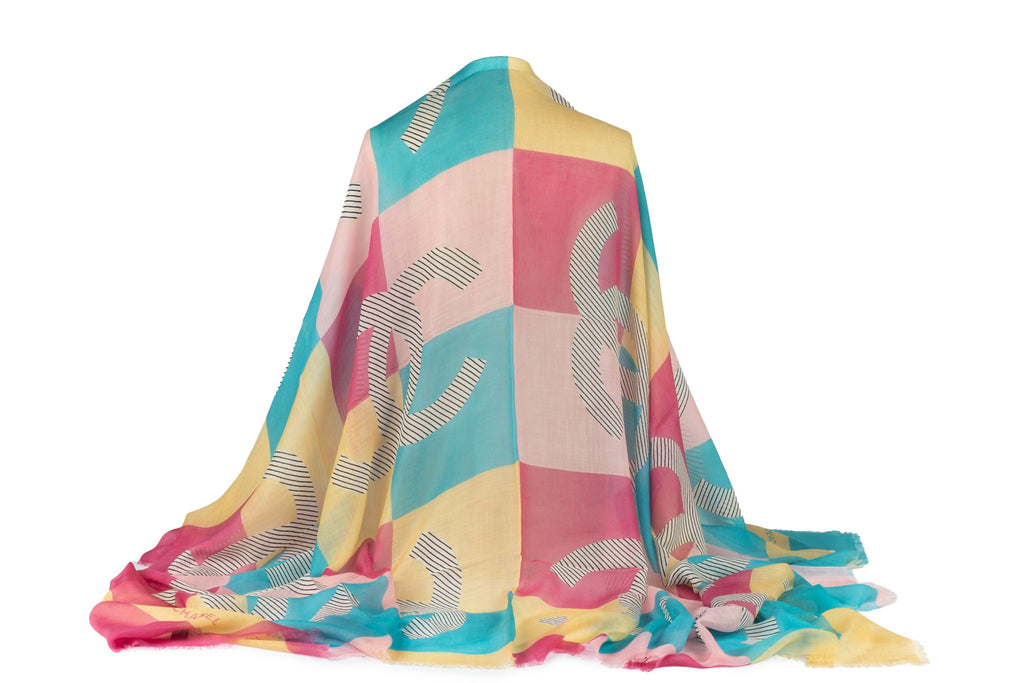Chanel New Multicolor Checkers Shawl