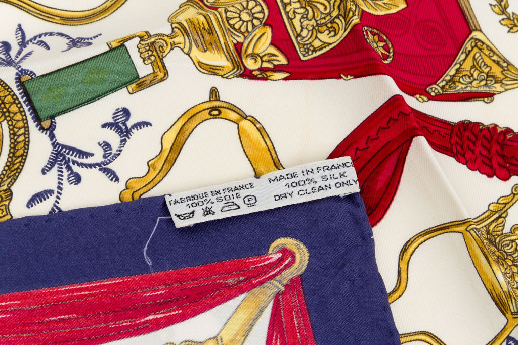 Hermès Etriers Blue Silk Pocket Scarf