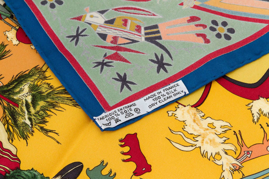 Hermès Blue Kachinas x Oliver Silk Scarf