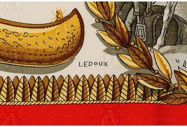 Hermès Orange Napoleon Scarf by Ledoux