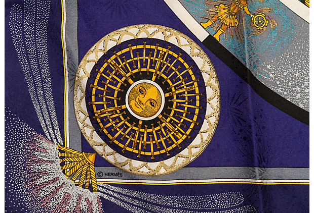 Hermès Feux d'Artifice Scarf Navy
