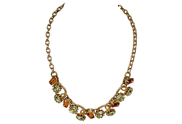 Juliana Citrine Stone Gold Necklace