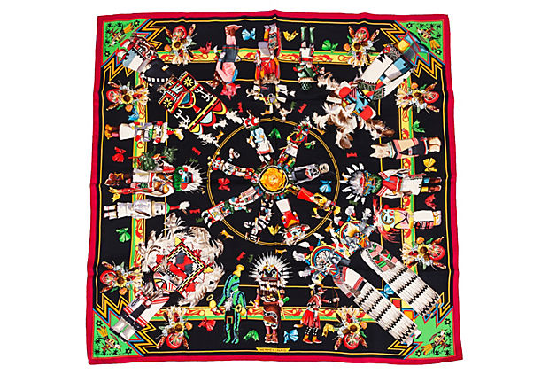 Hermès Rare Kachinas Tribal Silk Scarf