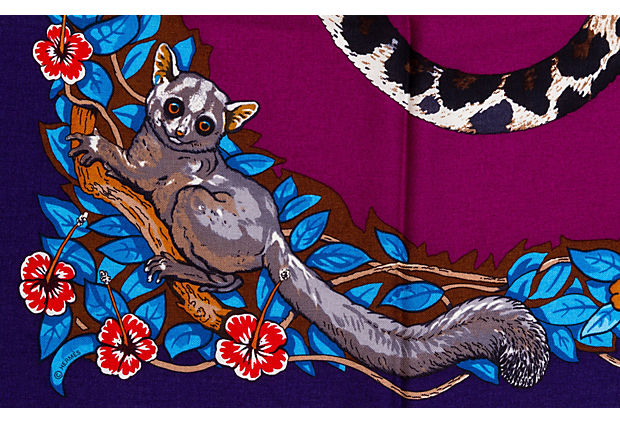 Hermès Blue Jungle Love Cashmere Shawl