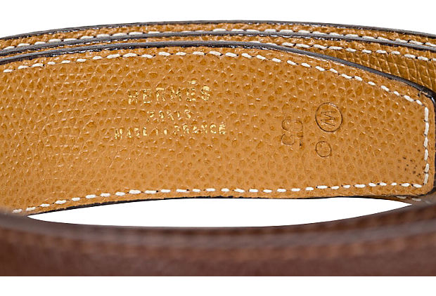 Hermès Brown & Gold Lock Reversible Belt
