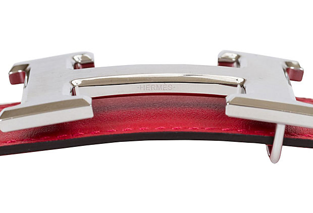 Hermès Red & Bouganville Reversible Belt