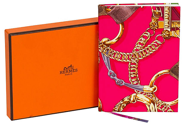 Hermès Brides de Gala Pink Silk Notebook