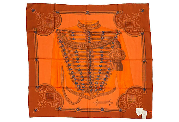 Hermès Brandebourg Orange Scarf Latham