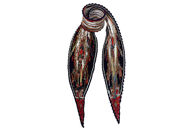 Hermès Kachinas Plissé Scarf Oliver