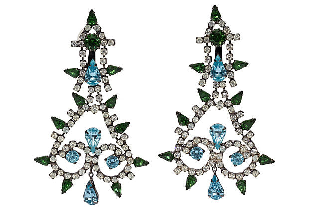 Kenneth J. Lane Rhinestone Drop Earrings