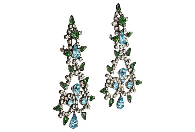 Kenneth J. Lane Rhinestone Drop Earrings