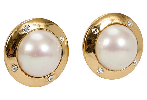 Oversize Christian Dior Pearl Earrings