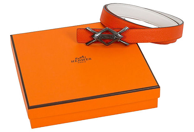Hermès Rare Tuareg Silver Orange Belt