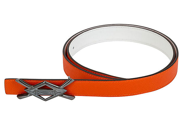 Hermès Rare Tuareg Silver Orange Belt