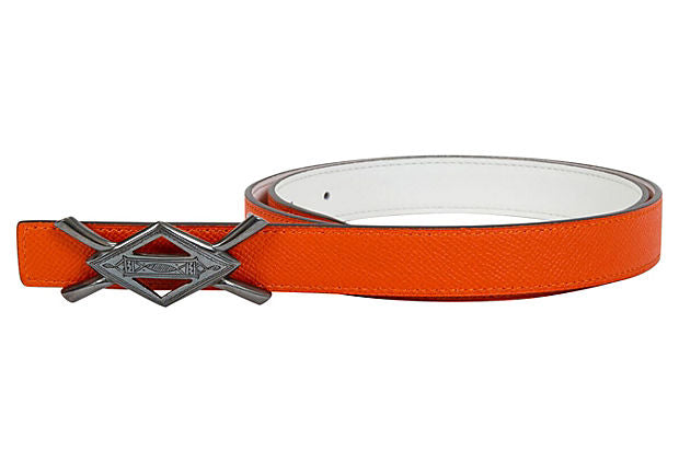 Hermès Rare Tuareg Silver Orange Belt