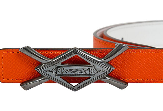 Hermès Rare Tuareg Silver Orange Belt